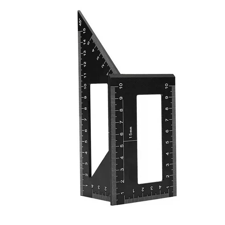 Aluminium alloy multifunctional woodworking angle ruler for 45 and 90 degree positioning