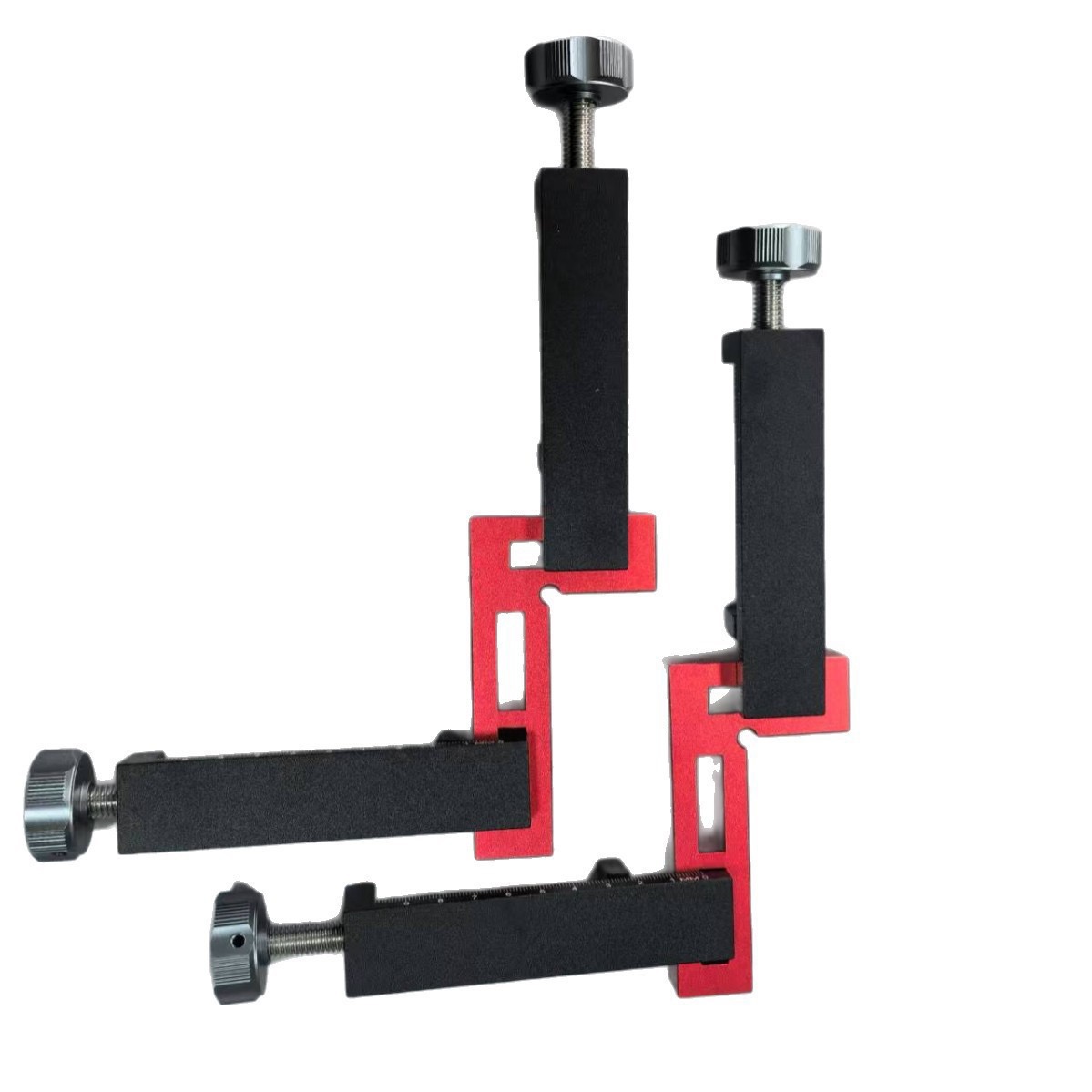 Adjustable G-clamp for woodworking positioning and fixing