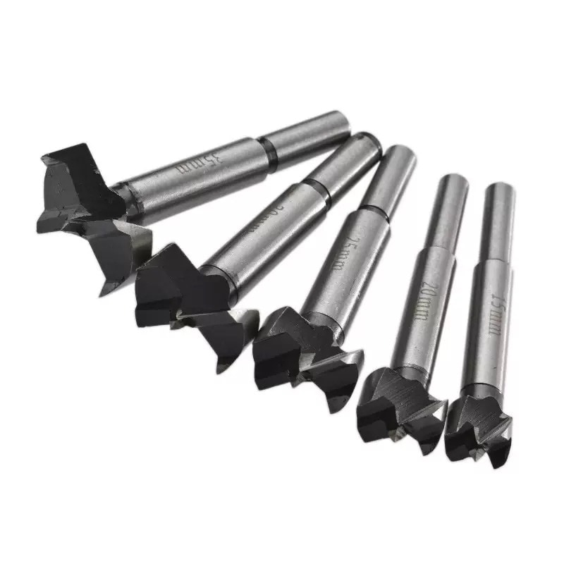 Juego de 5 brocas para madera tipo Forstner, 15–35 mm