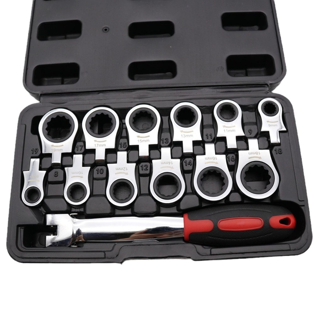Flex-Head Ratchet Spanner Set