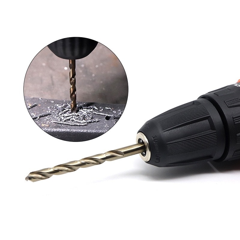 10-Piece Cobalt-Containing Twist Drill Bit Set